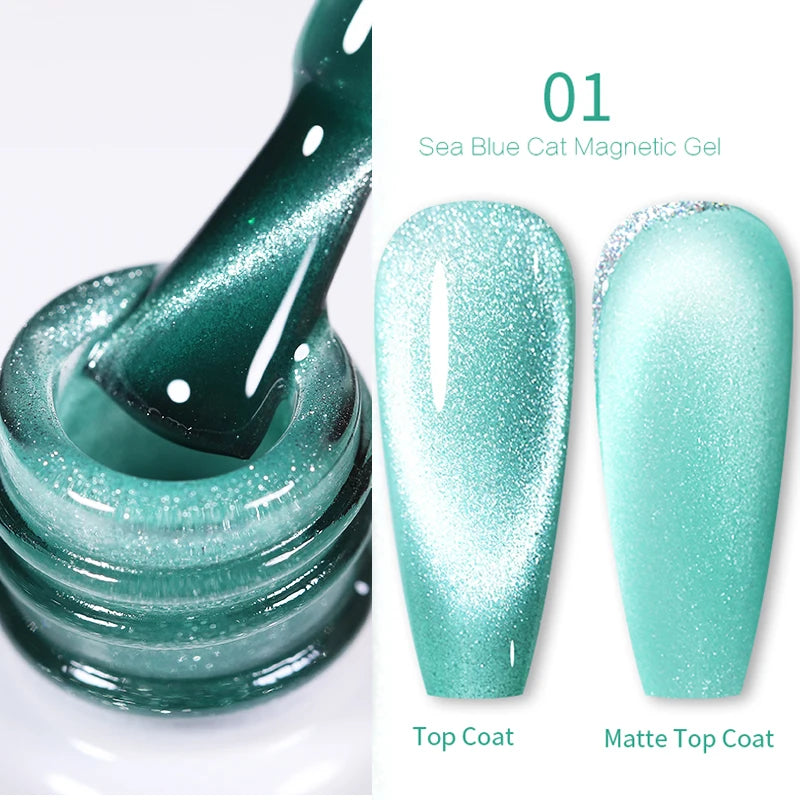 BORN PRETTY Cat Eye Gel Polish – Sparkling Magnetic UV Gel, Flash Effect Colors - All Things Beauty -