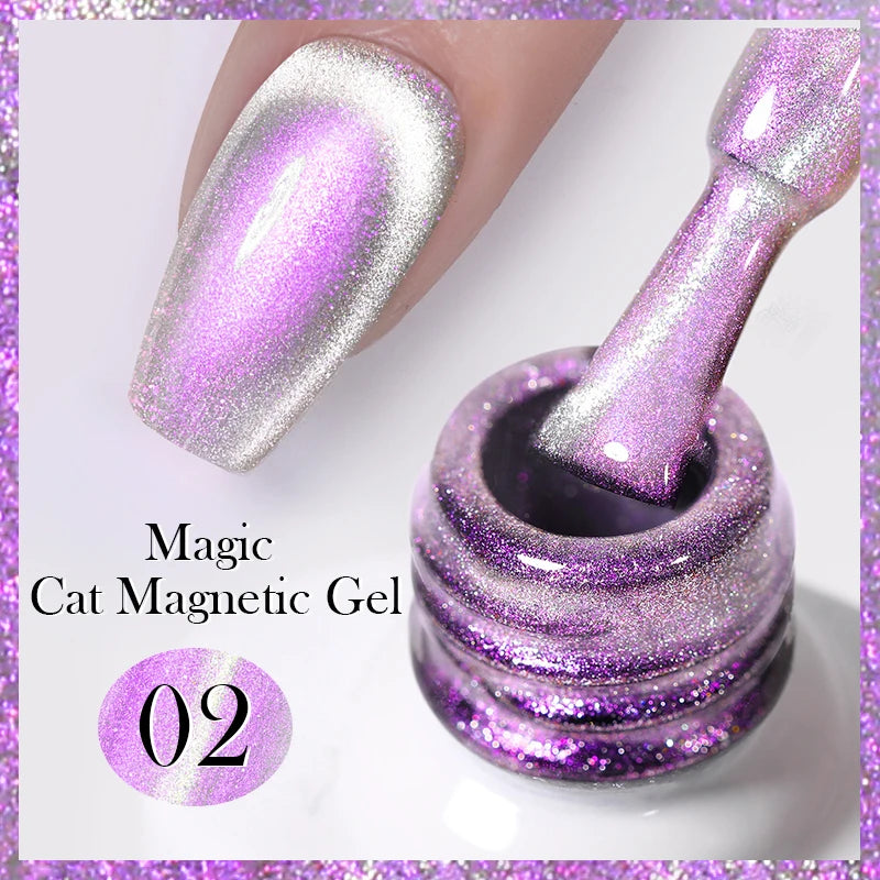 BORN PRETTY Cat Eye Gel Polish – Sparkling Magnetic UV Gel, Flash Effect Colors - All Things Beauty -