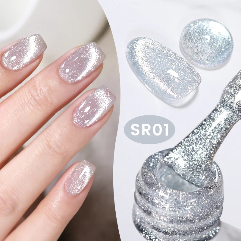 BORN PRETTY Cat Eye Gel Polish – Sparkling Magnetic UV Gel, Flash Effect Colors - All Things Beauty -