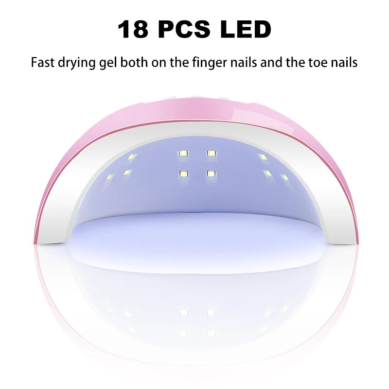 Gel Nail Polish Kit – UV Lamp, Electric Drill, Base & Top Coat, Full Nail Tool Set - All Things Beauty -