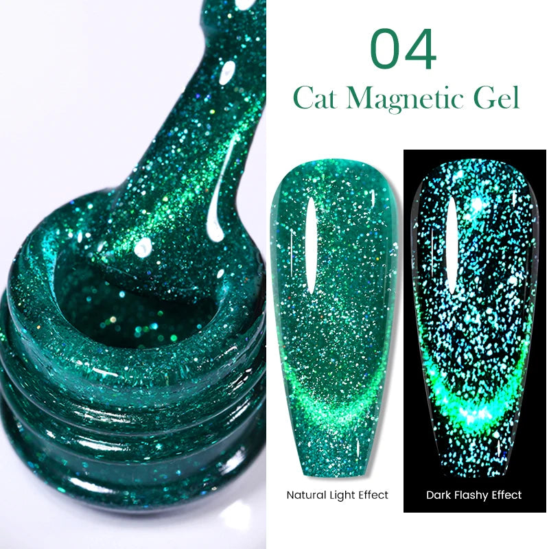 BORN PRETTY Cat Eye Gel Polish – Sparkling Magnetic UV Gel, Flash Effect Colors - All Things Beauty -
