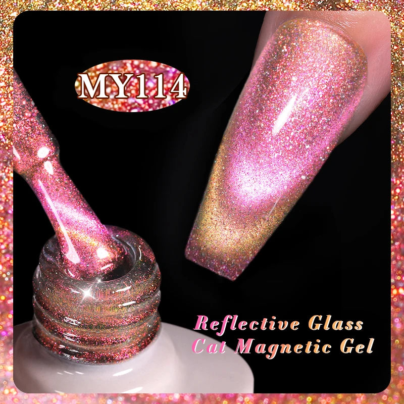 BORN PRETTY Cat Eye Gel Polish – Sparkling Magnetic UV Gel, Flash Effect Colors - All Things Beauty -