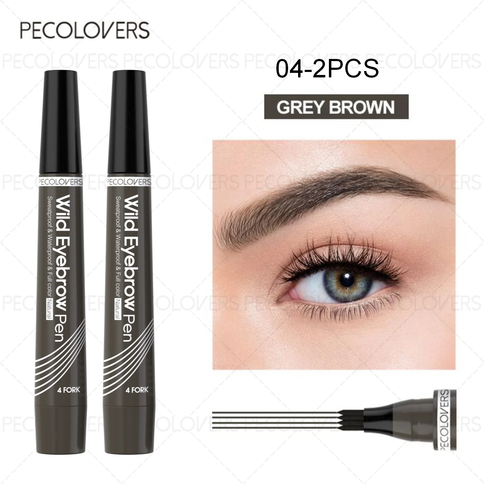 4-Tip Waterproof Eyebrow Pen – Liquid Tattoo Brow Pencil, Natural Hair Stroke Makeup - All Things Beauty -