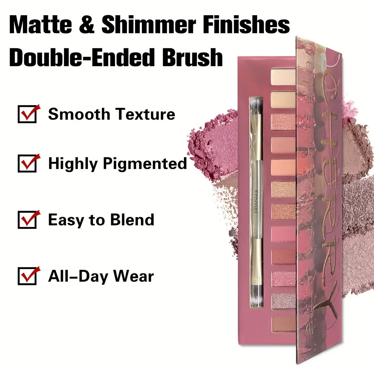 12-Color Shimmer Eyeshadow Palette – Waterproof, Long-Lasting, Mirror Compact Stage Makeup - All Things Beauty -