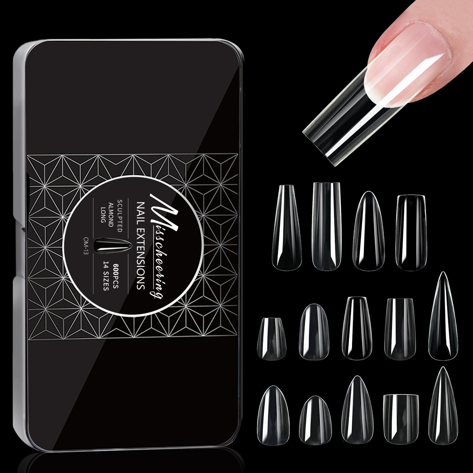 Nail Transparent Nail Tips Nail Shapes For Manicure Seamless False Nails Boxed Set - All Things Beauty -
