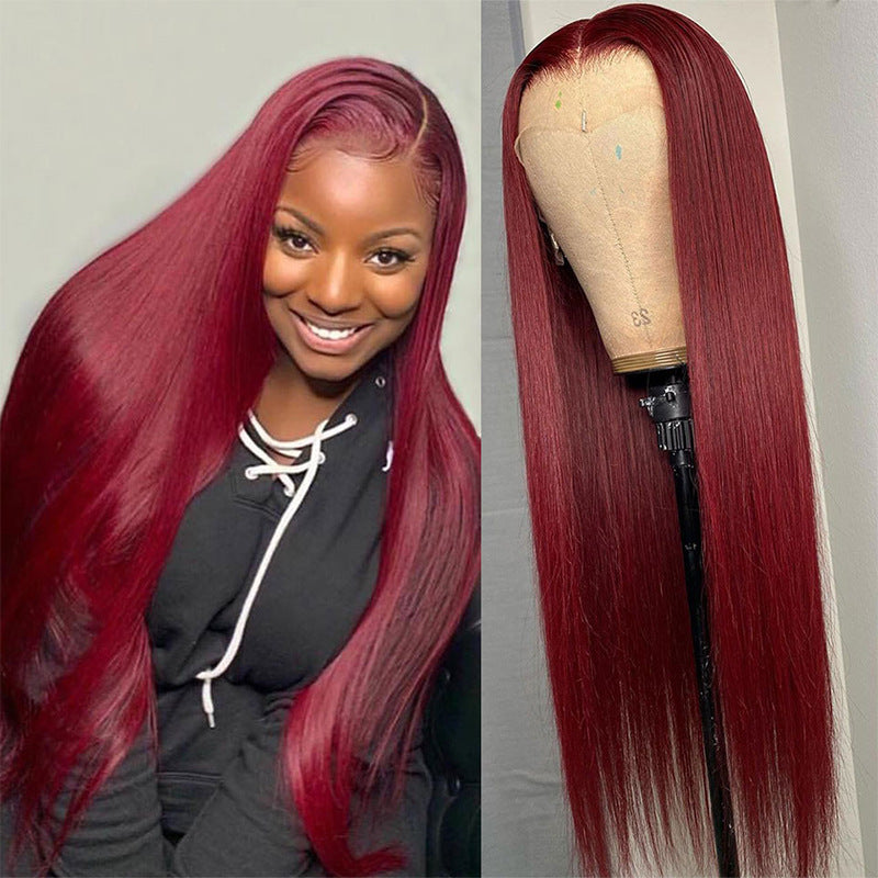 Full Headgear Long Straight Front Lace Wig Smooth Hair - All Things Beauty -