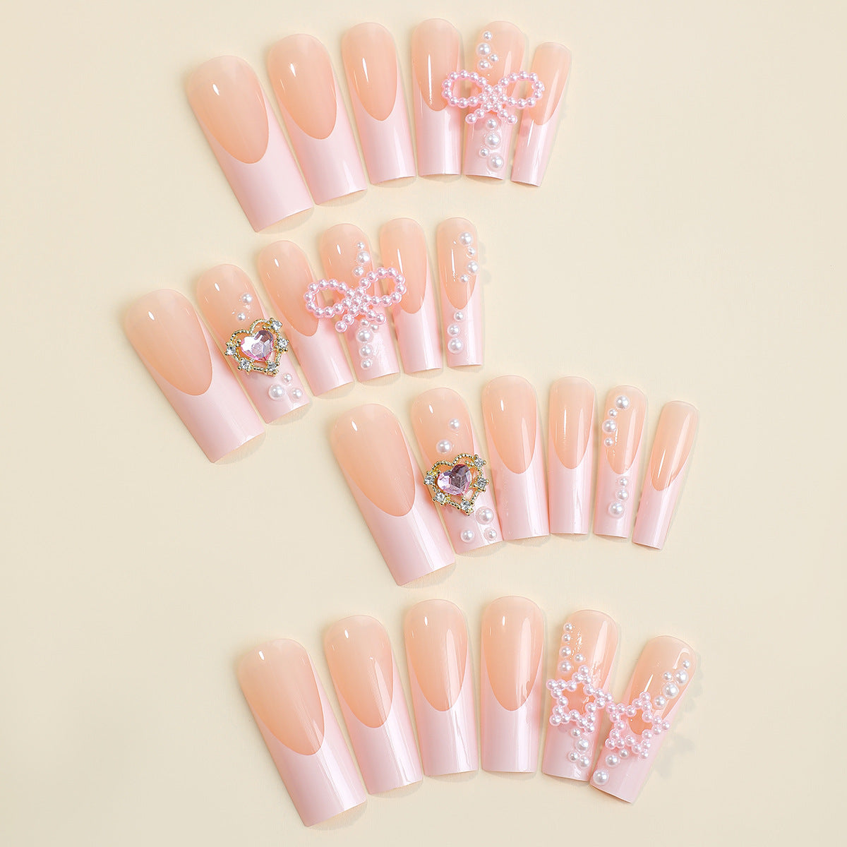 Women's Love Diamond Bow Wear Nail Tip - All Things Beauty -
