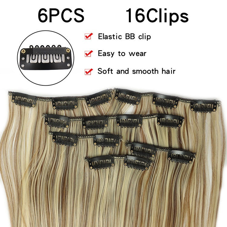 Wig Extensions 6-piece Set, Long Straight Hair - All Things Beauty -